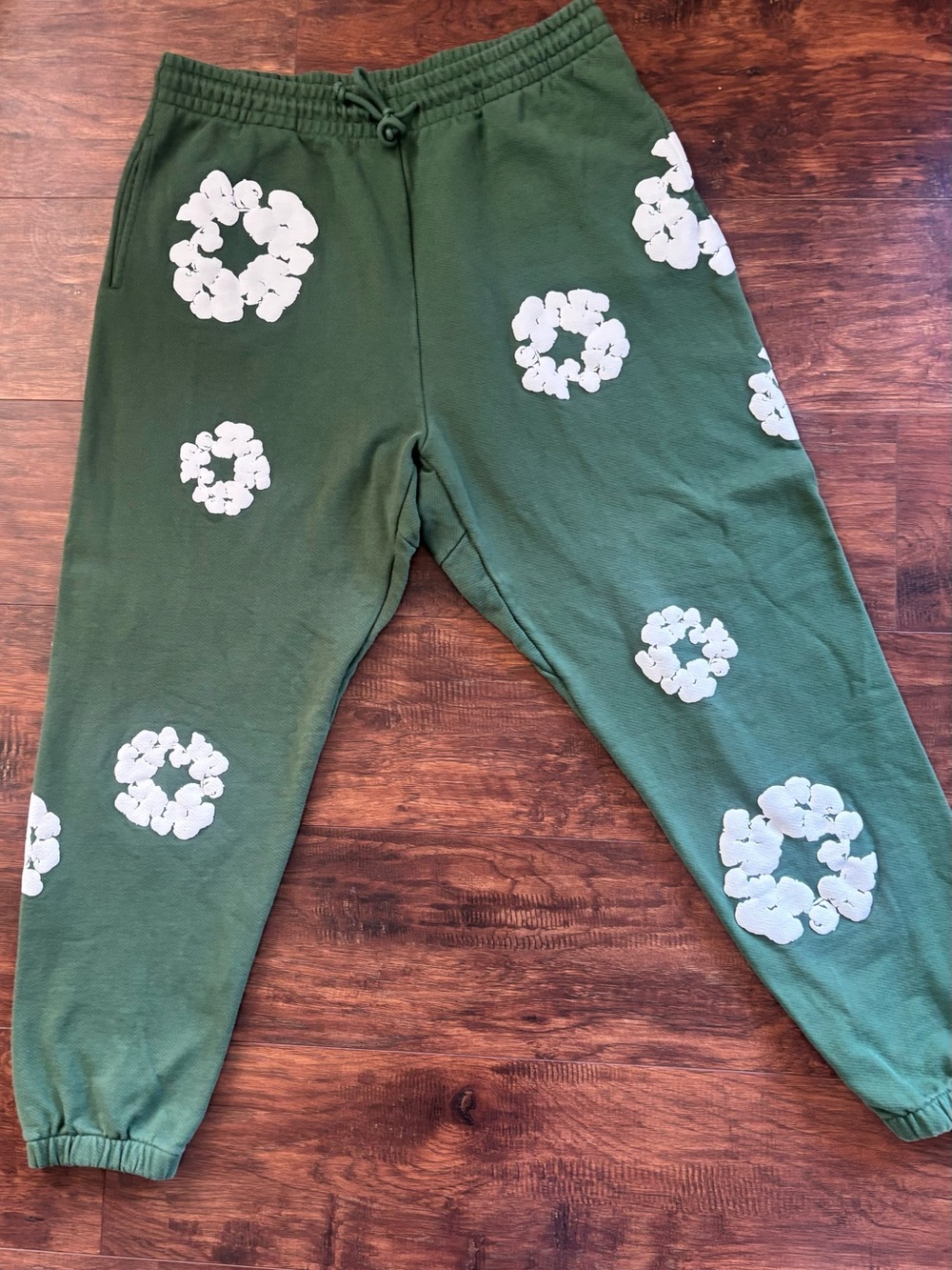 Denim Tears - WORN ONCE Green Floral-Print Jogger Sweatpants -